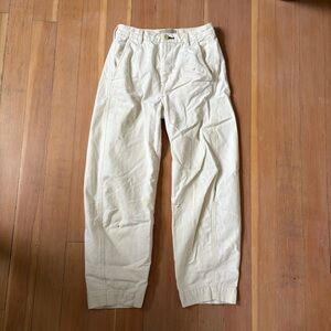 Everlane Arc Curved Canvas Painter Pants in Cream